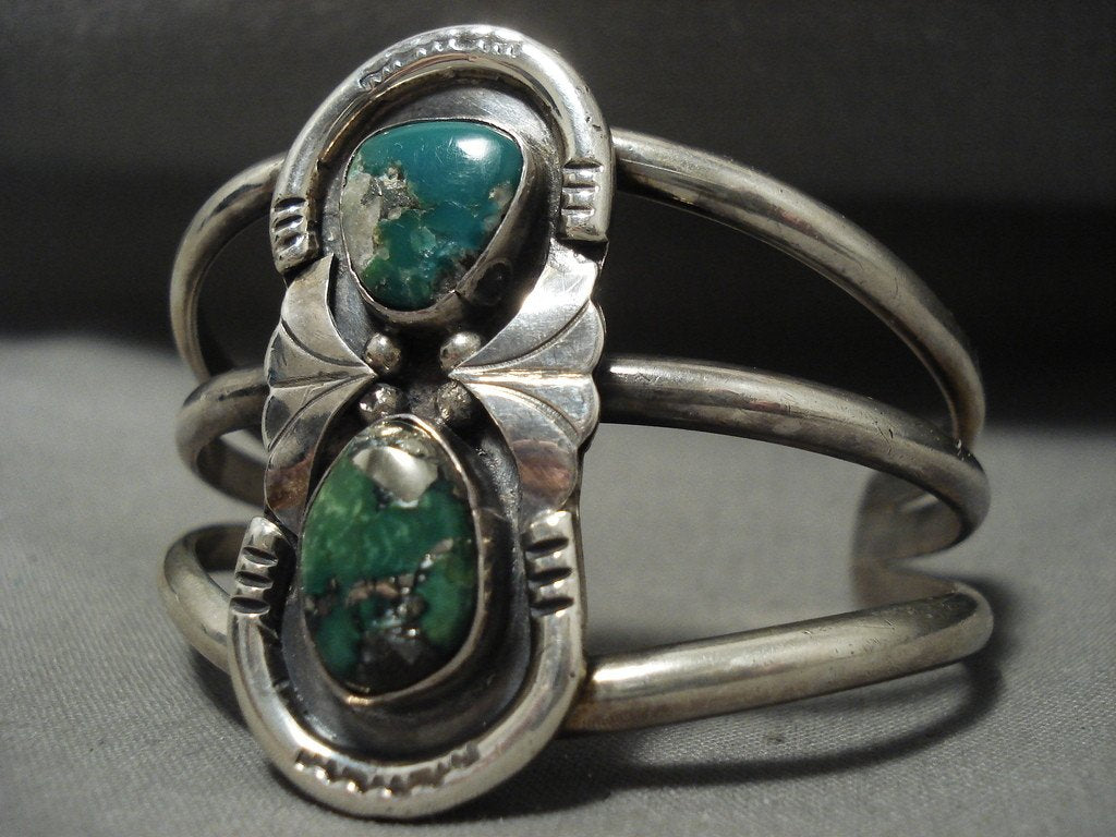 Rare Damale Turquoise Vintage Navajo Native American Jewelry Silver Br ...