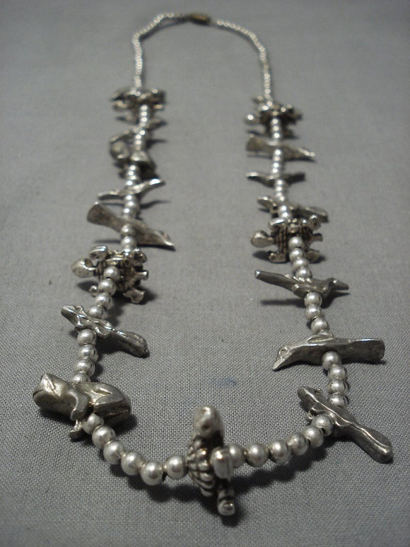 fetish necklace Indian silver bird
