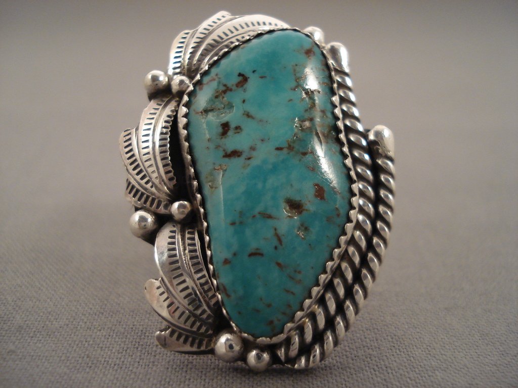 Stunning Tso Family Turquoise Navajo Native American Jewelry Silver Ri ...
