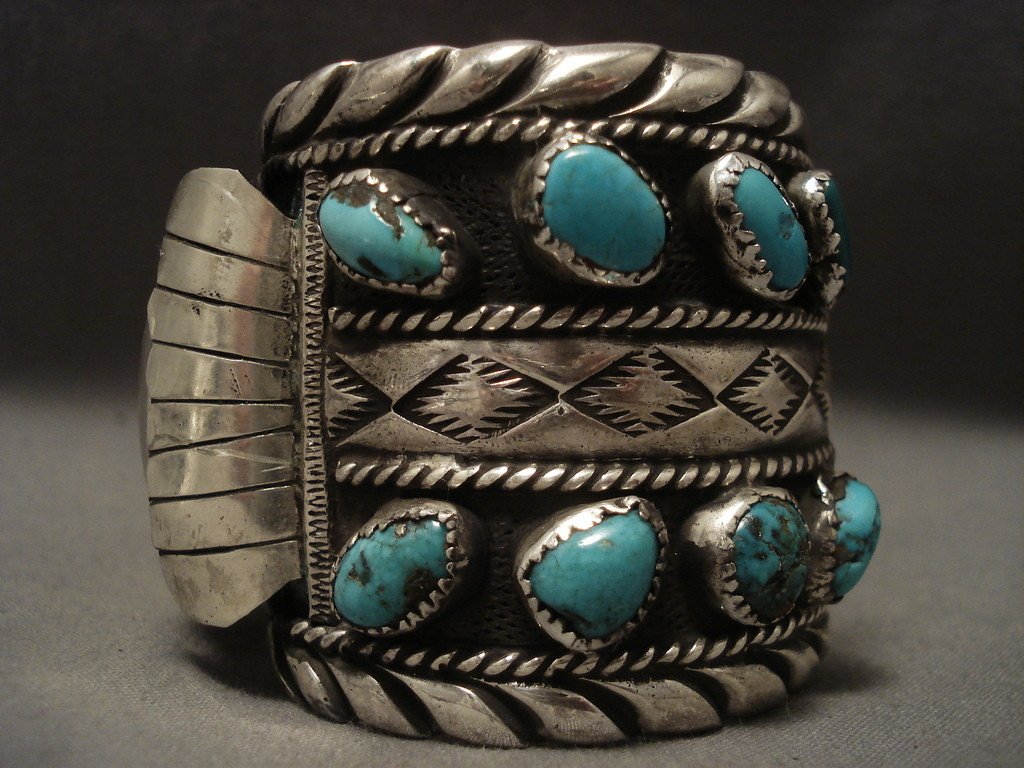 Very Rare Old Navajo Wes Willie Turquoise Native American Jewelry Silv ...