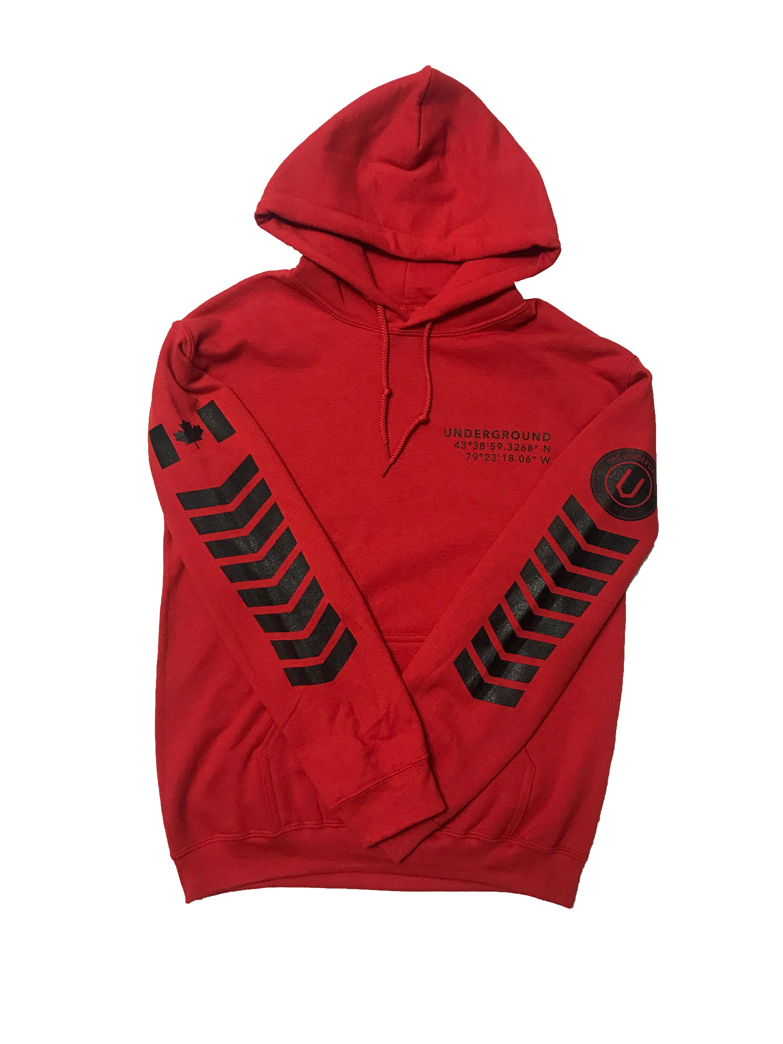 black hoodie with writing