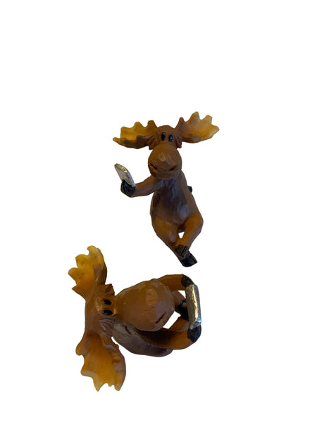 Selfie Moose Figurines Set of 2