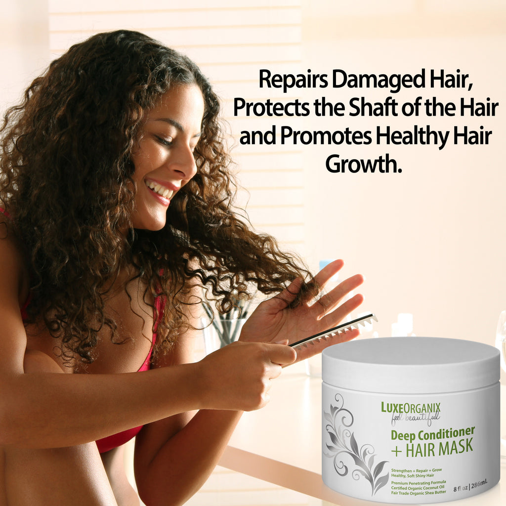 Certified Organic Coconut Oil Deep Conditioner Hair Mask by LuxeOrgani –  LuxeOrganix