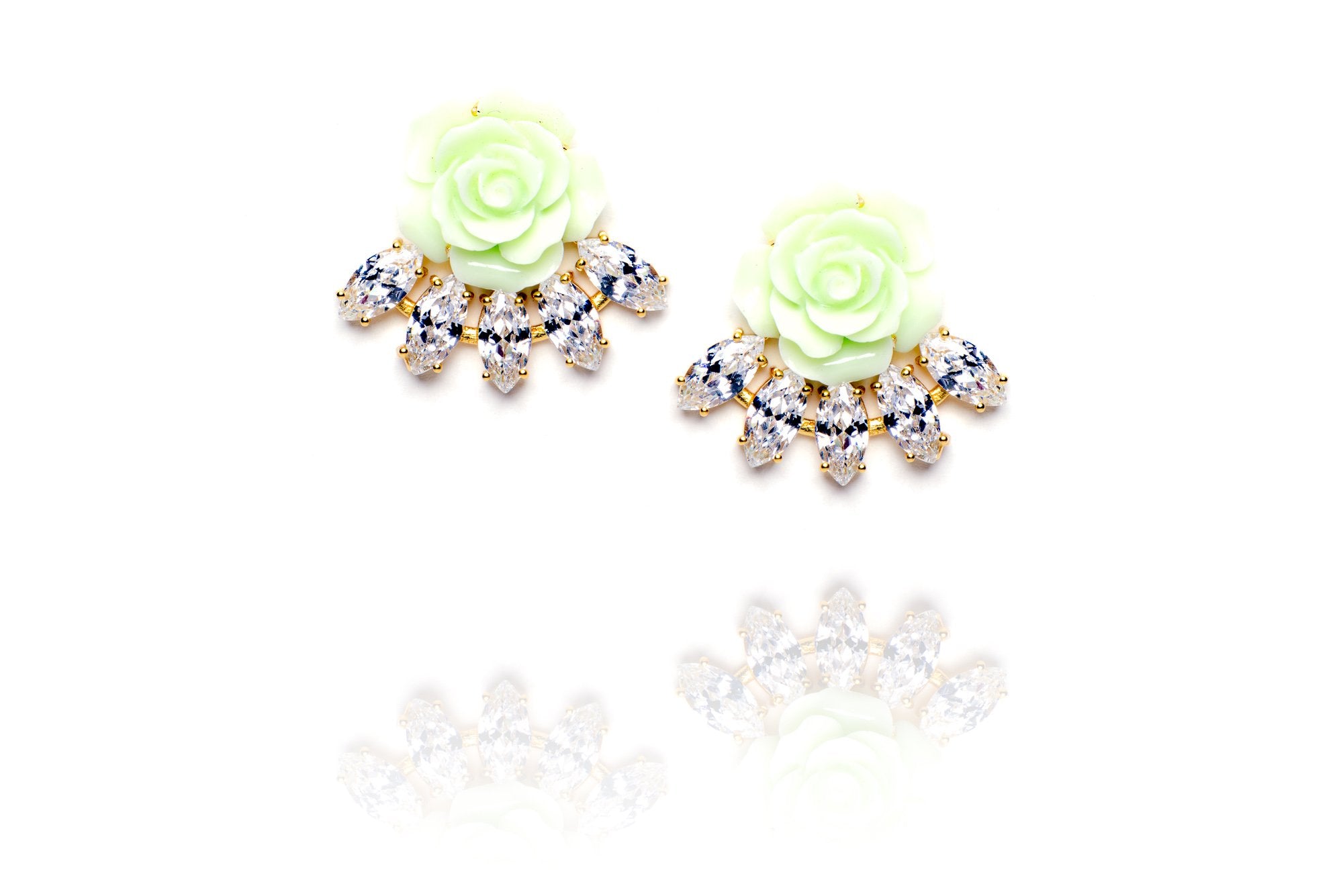 Floret Studs in Green