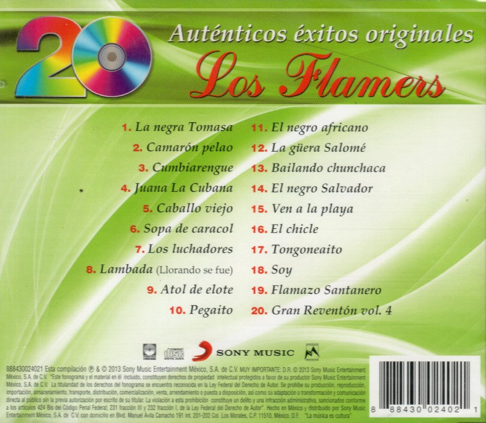 Flamers/Los (CD 20 Autenticos Exitos Originales) SMEM-0240 OB – Musica  Tierra Caliente