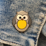 owl pin badge, owl enamel pin, owl pin, cute owl pin, good luck gift, back to school gift, exam gift, teacher gift, chameleon & co