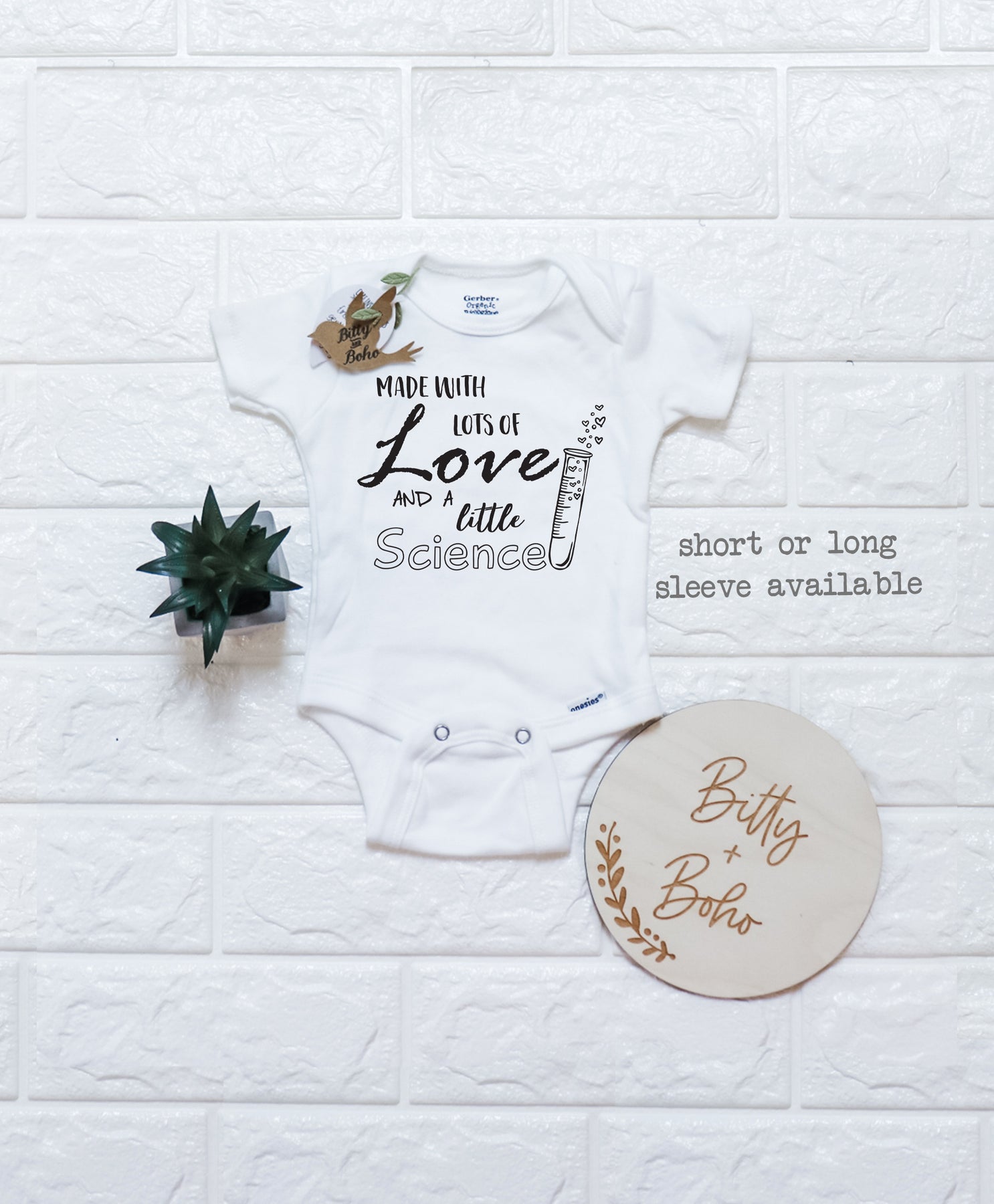 made with love and science onesie