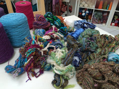 Handspun and shiny yarn