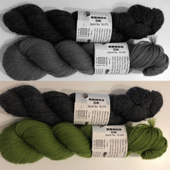 Grey and Green yarns