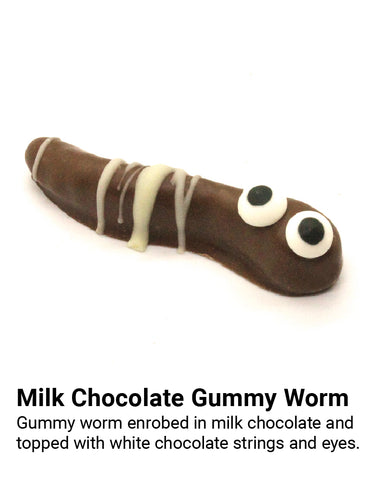 milk chocolate gummy worm