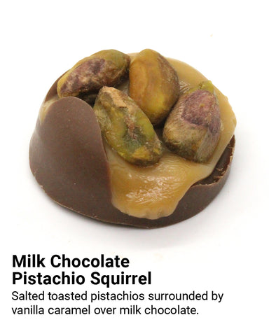 milk chocolate pistachio squirrel
