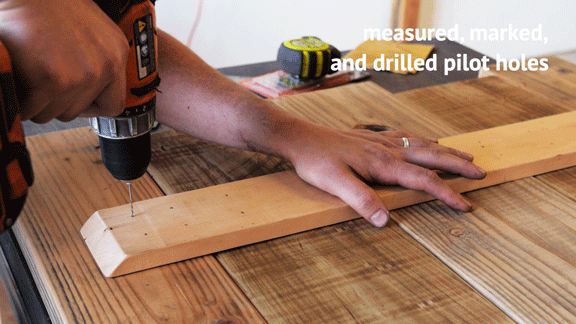 drill pilot holes in reclaimed wood furniture