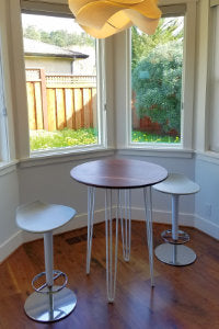 kitchen table legs on wooden table by Symmetry Hardware