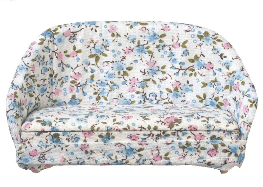 Blue floral sofa