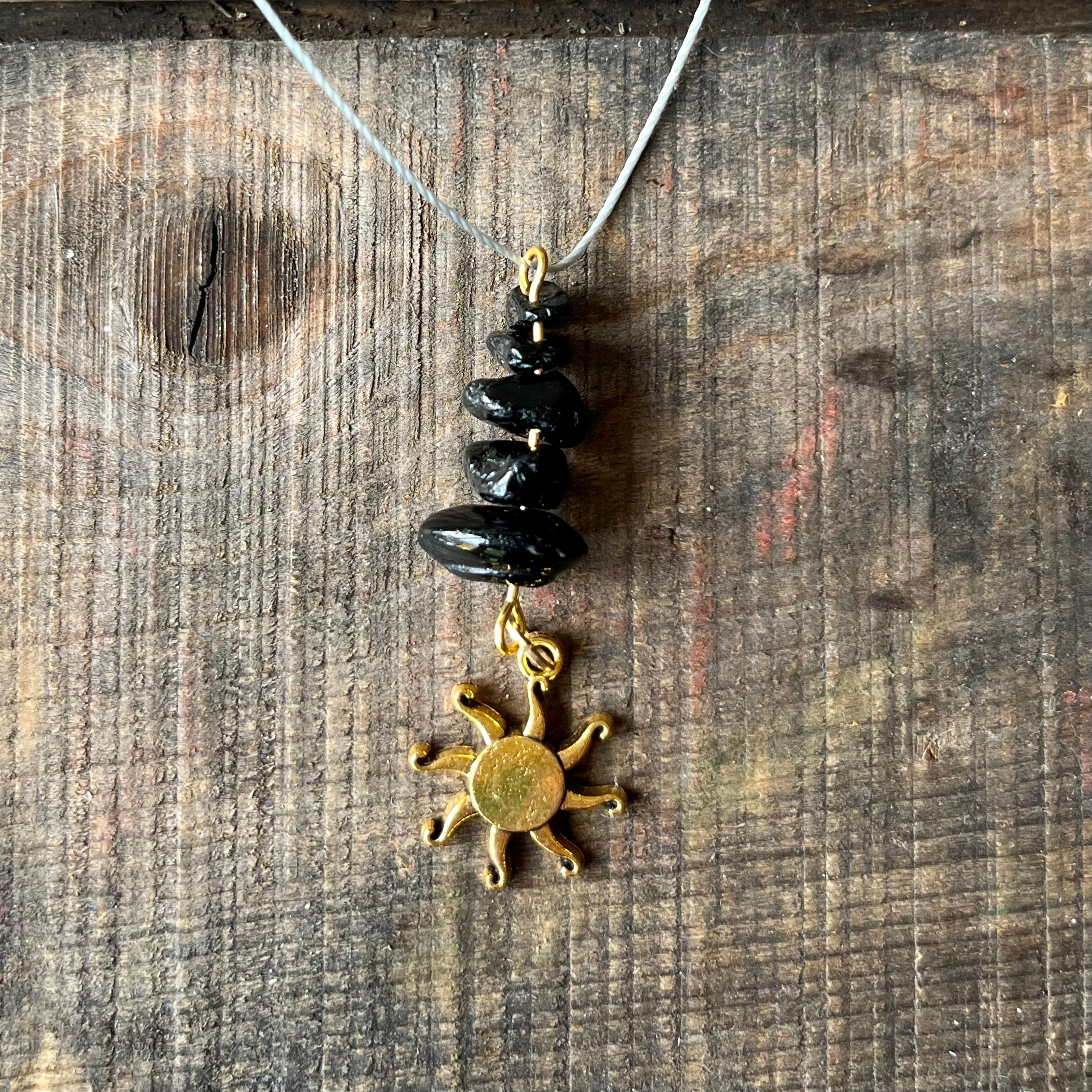 Black Onyx Sun Necklace