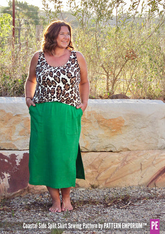 Coastal side split skirt sewing pattern