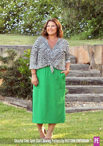 Coastal side split skirt sewing pattern