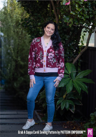 Dropped Shoulder Cardigan sewing pattern - Grab A Cuppa Cardi by Pattern Emporium