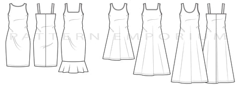 Going Places Dress - Fitted or Fit & Flare Stretch Dress sewing pattern