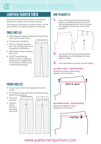 Fixing Crotch Smile & Frown Lines on Pants - Sewing Pattern Adjustments