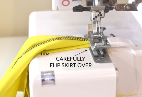 Flip Method for finishing side seams on raw hems - PATTERN EMPORIUM