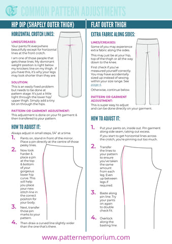 Hip Dip Adjustment - Sewing Pants - Pattern Emporium