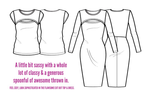 Flawsome Cut Out Top & Dress sewing pattern by Pattern Emporium