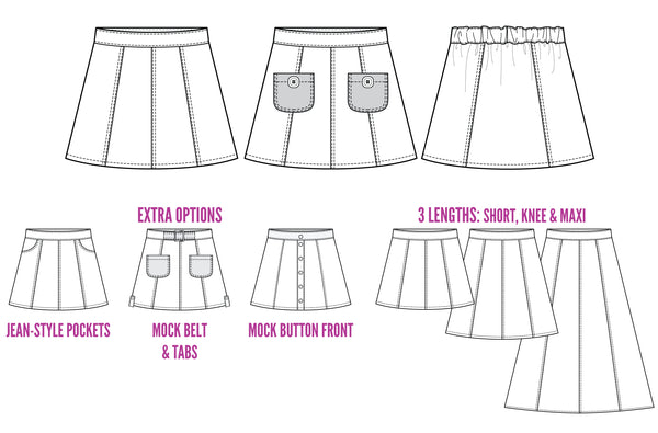 Pattern Emporium Girls Lovebug A-line Skirt sewing pattern