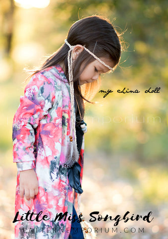 Girls Kimono jacket with cuff - sewing pattern