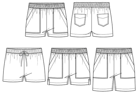 Getaway Pull-on Shorts with pockets sewing pattern by Pattern Emporium