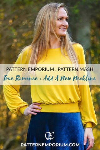 Pattern Hack : Add a Different Neckline Bishop Sleeve Top