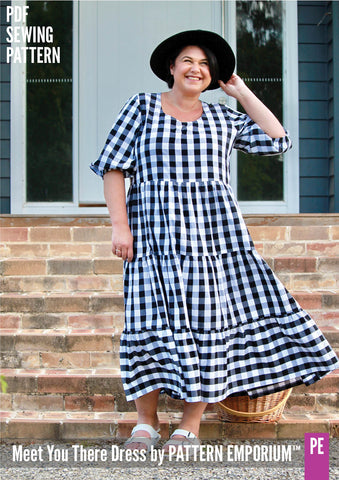 Tiered dress with balloon bishop sleeve sewing pattern