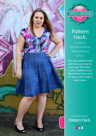 Pattern Hack for 2 piece skater dress. Spellbound Dress. Wanderlust Dress