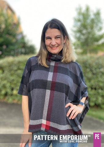 Poncho with roll neck sewing pattern