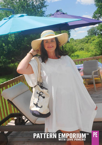 Sewing pattern - All seasons poncho & beach cover-up with t-shirt neck