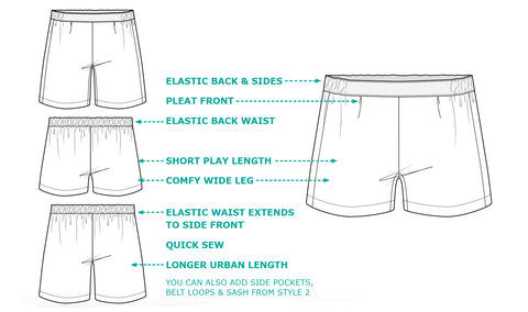 Womens Pleat Front Shorts sewing Pattern Emporium