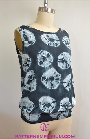 Sleeveless banded top - Pattern Hack by Pattern Emporium