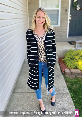 Reconnect Longline Cardigan sewing pattern