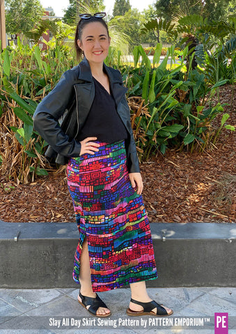 Maxi skirt with splits sewing pattern