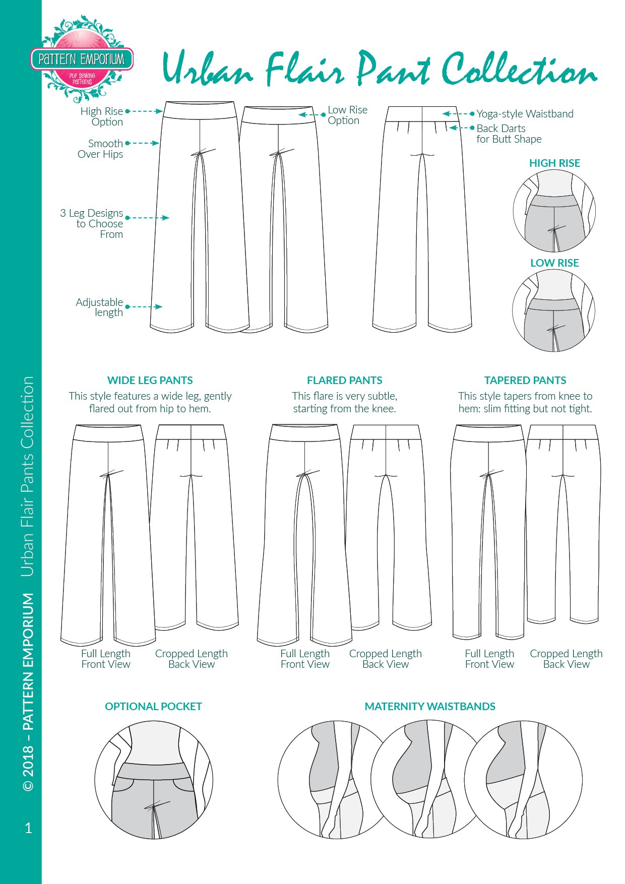 Ladies Stretch Pants PDF Sewing Pattern – PATTERN EMPORIUM