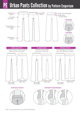 Career dressing sew a pair of stretch pants for work - wide leg or tapered sewing pattern