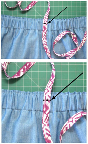 Add a drawstring to shorts pants or skirt sewing