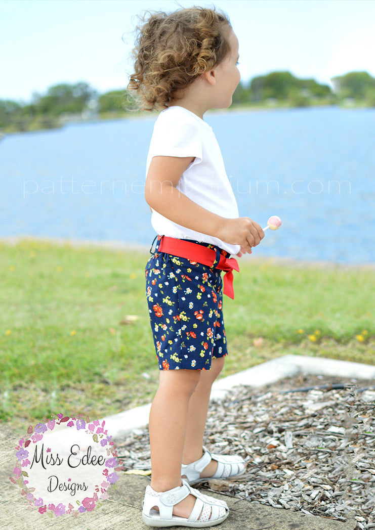 Girls Shorts Sewing Pattern With Pockets