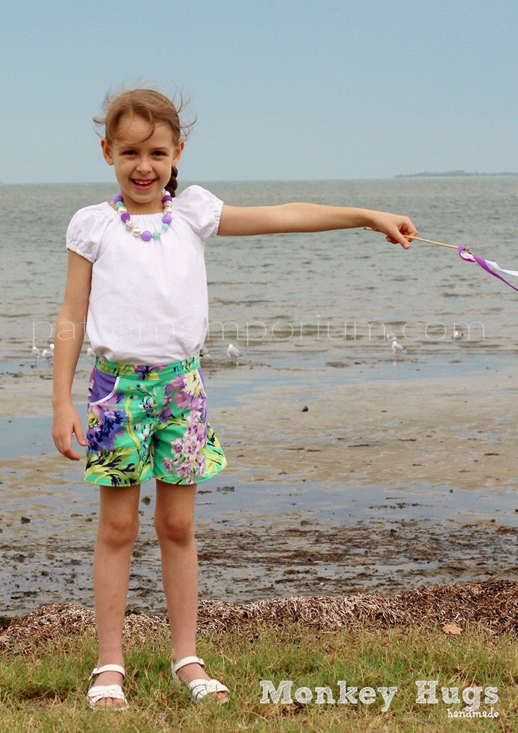Girls Shorts Sewing Pattern With Pockets