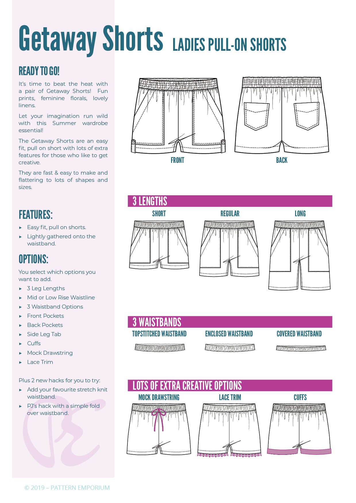 PERIOD Shorties PDF Sewing Pattern Bum Huggers Boyshort Period