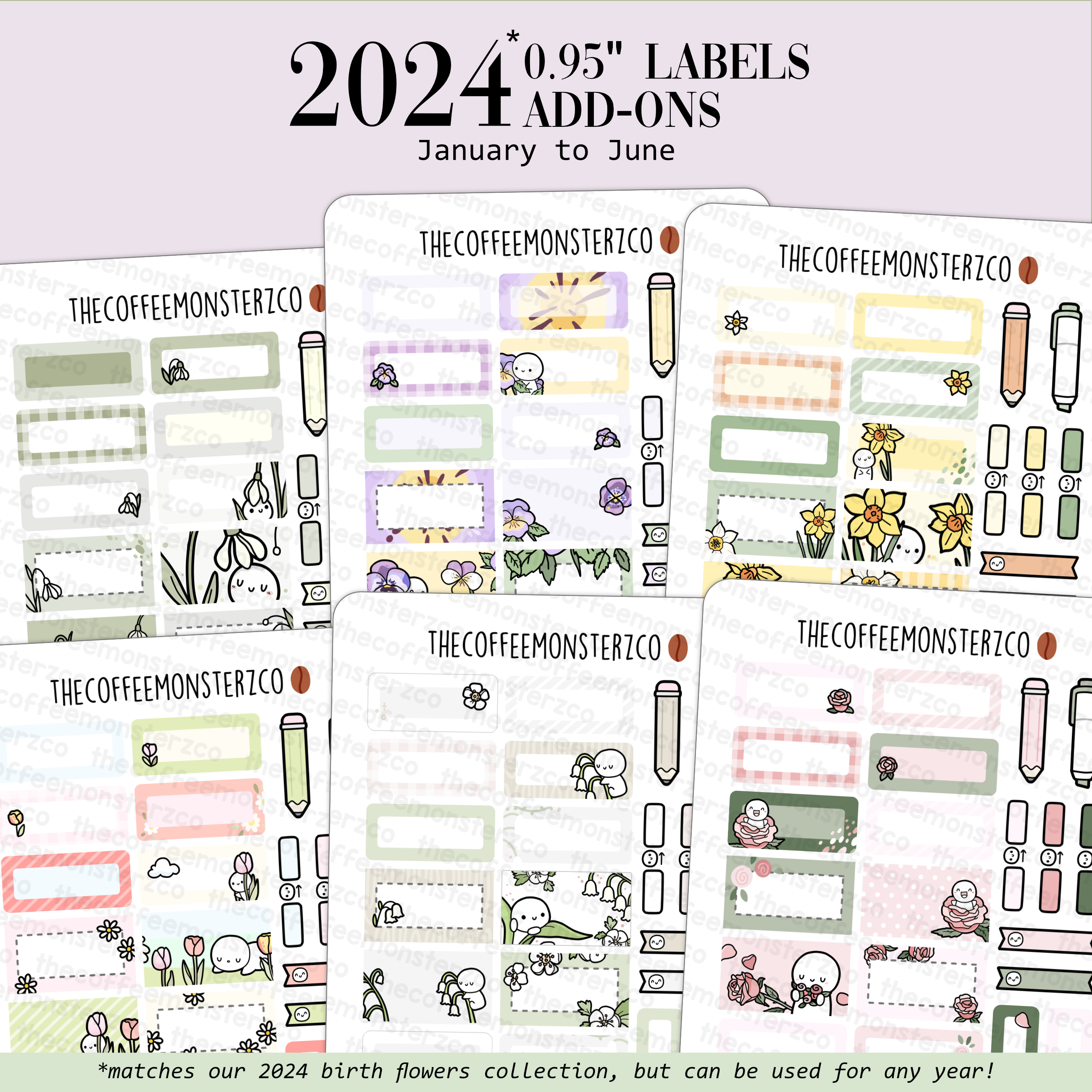 2024 Coordinating Add-ons - Hobonichi Cousin (1.30) Labels - Part 1 –  TheCoffeeMonsterzCo