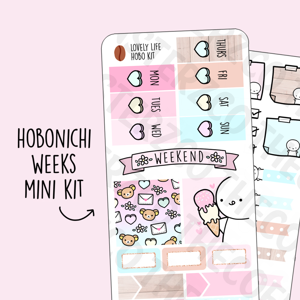 Tweetheart Hobonichi Weeks Monthly Planner Kit Stickers
