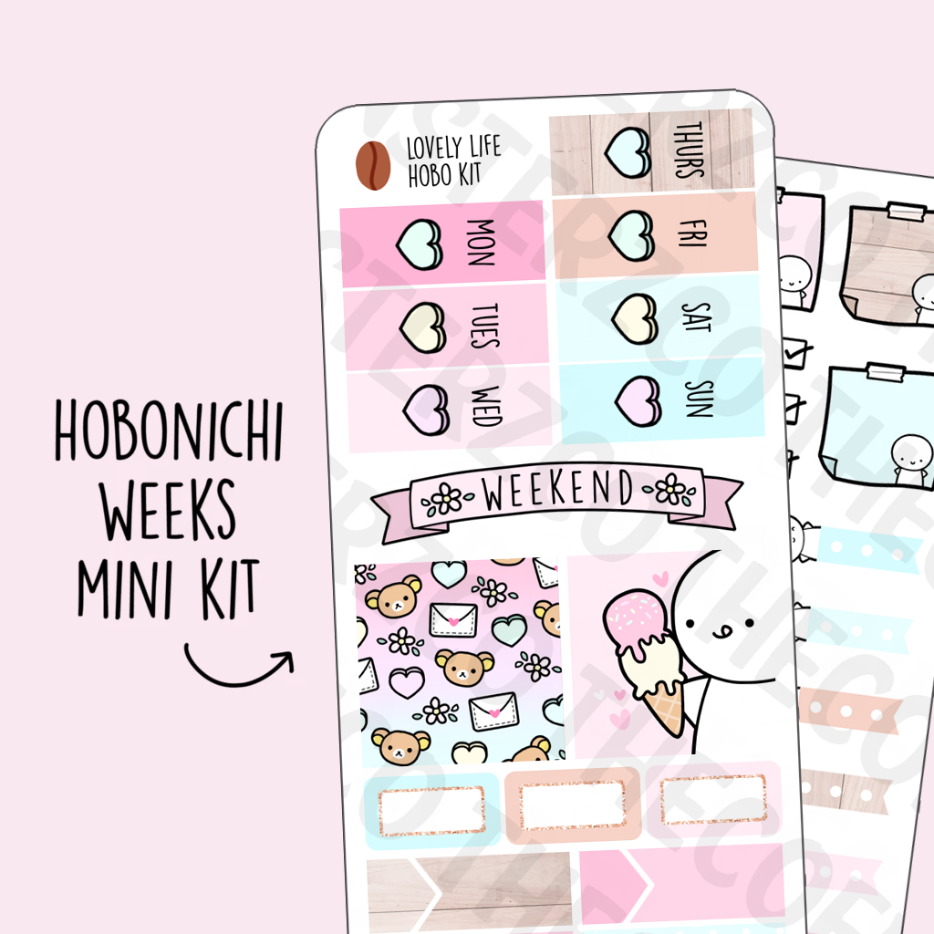 Days of the Week Stickers - Planner Stickers Happy Planner Life Planner  Print Pressions Hobonichi Weeks Hobonichi Cousin