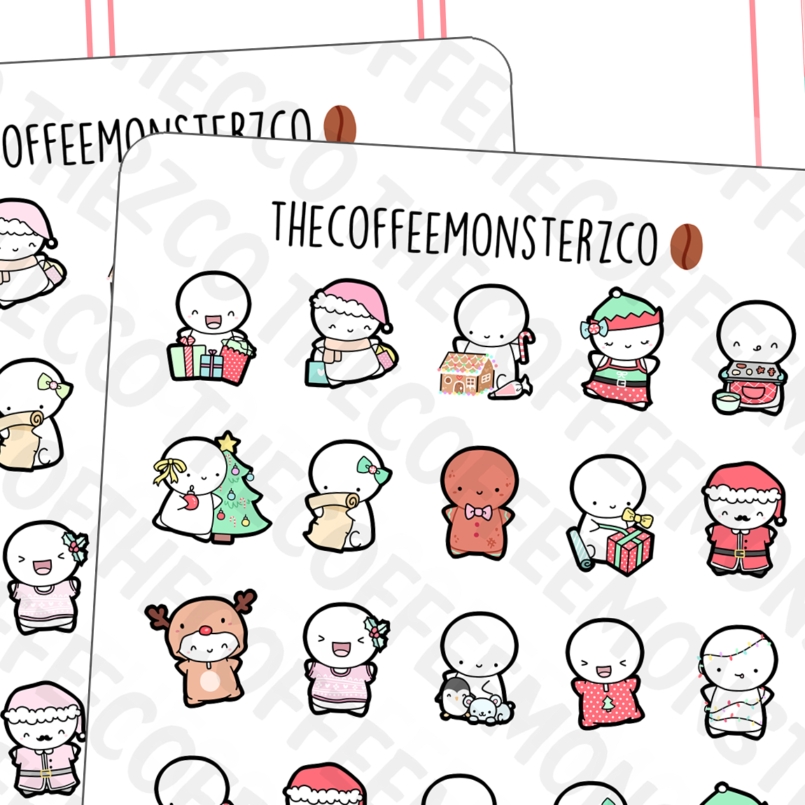 TheCoffeeMonsterzCo TCMC Cozy Christmas 15mm Washi Tape cute sold out emoti