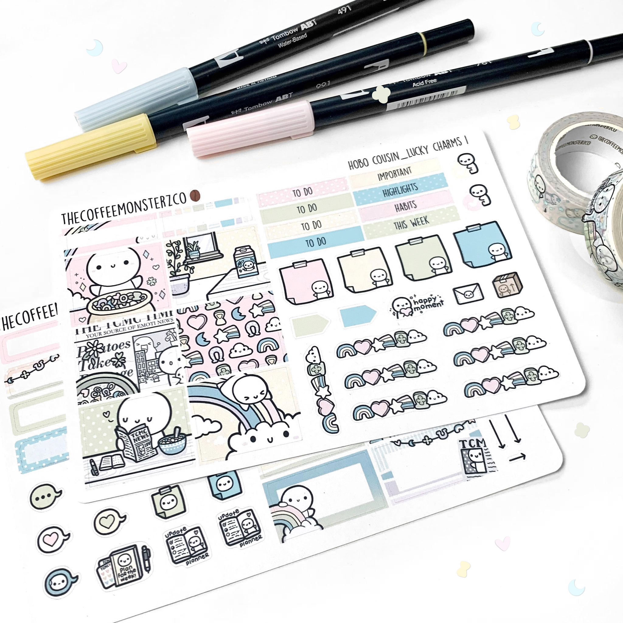 Pastel Galaxy Hobonichi Cousin Kit – TheCoffeeMonsterzCo